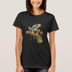 Rainforest Amphibian Green Body Frog Red Eyed Tree T-Shirt