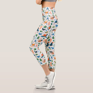 Rainforest Animal Pattern Capri Leggings