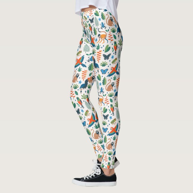 Rainforest Animal Pattern Leggings (Left)