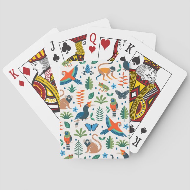Rainforest Animal Pattern Playing Cards (Back)