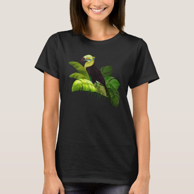 Rainforest Animal Wildlife Bird Tropical Leaves To T-Shirt (Front)