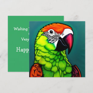 Rainforest Beauty:  Exotic Wild Parrot Card