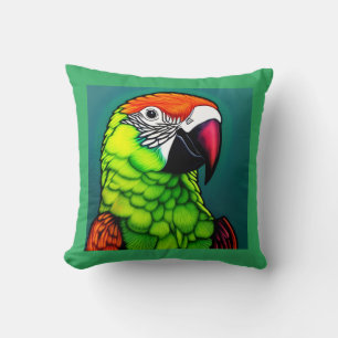 Rainforest Beauty: Exotic Wild Parrot Cushion
