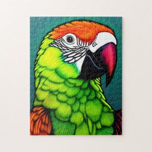 Rainforest Beauty:  Exotic Wild Parrot Jigsaw Puzzle