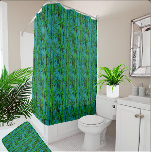 Rainforest Dreams Tropical Bamboo Forest Shower Curtain