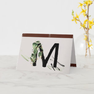 Rainforest Embellished Painted Letter M Monogram Card