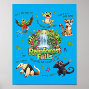 Rainforest Falls Exploring The Nature Of God Poster