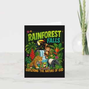 Rainforest falls vbs 2026 christian kids camp card