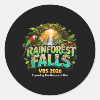 Rainforest Falls Vbs 2026 Exploring The Nature Of Classic Round Sticker