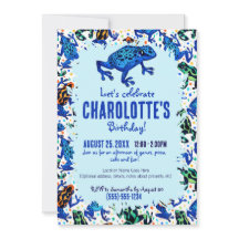 Rainforest Frog Pattern Birthday Invitation