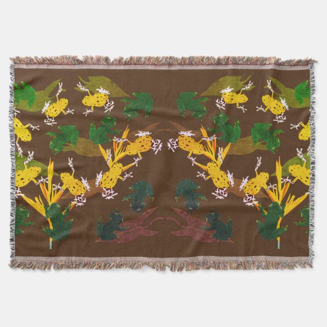 Rainforest Frogs Throw Blanket (Front)