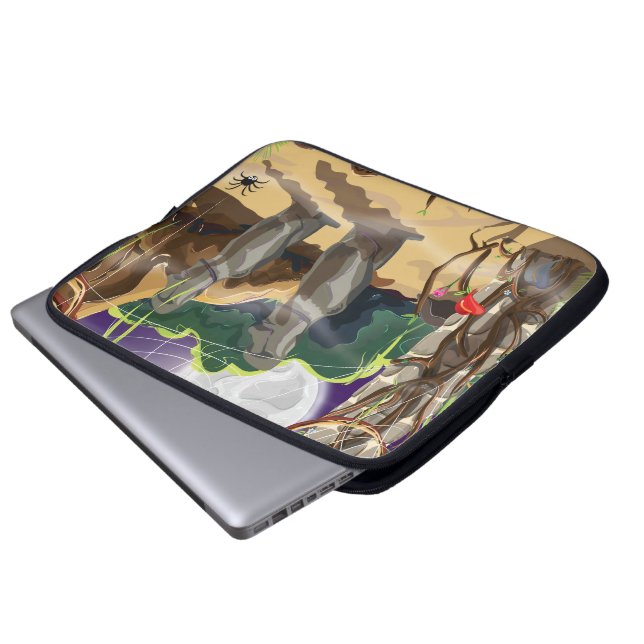 Rainforest Hidden Temple illustration. Laptop Sleeve (Front Bottom)