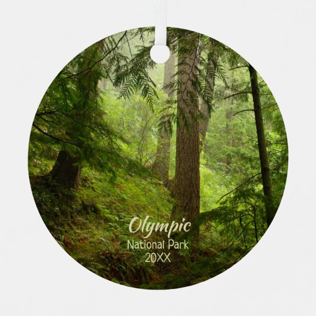 Rainforest in Olympic National Park Photo  Metal Tree Decoration (Front)