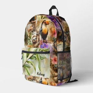 Rainforest Life Printed Backpack