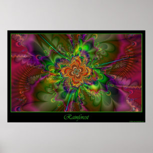 Rainforest poster - green border