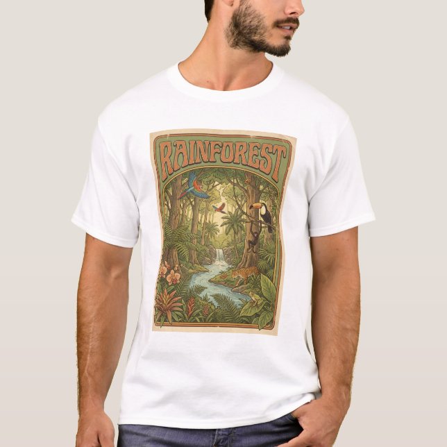 rainforest retro design T-Shirt (Front)