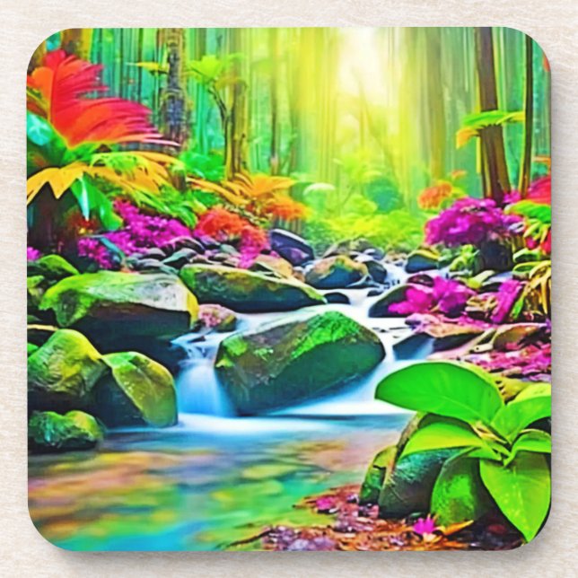 Rainforest River: Vivid Scene Coaster (Front)