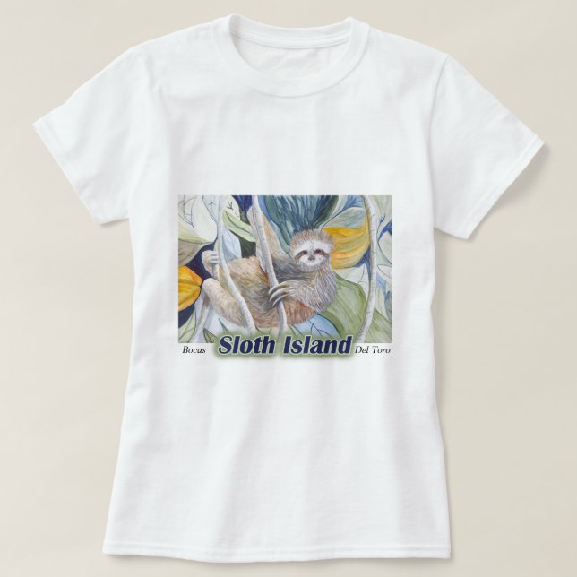 Rainforest Sloth In Trees T-shirt  Panama (Design Front)