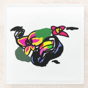 Rainforest toucan art king  glass coaster