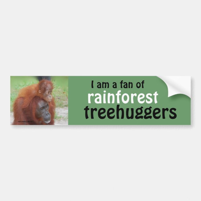 Rainforest Treehugger Bumper Sticker (Front)