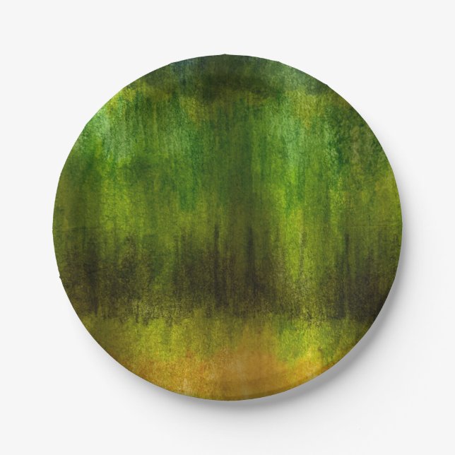 Rainforest Watercolor Art Paper Plate (Front)