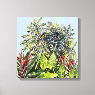 Rainforest Watercolor Toucan Tapestry – Tropical J Canvas Print