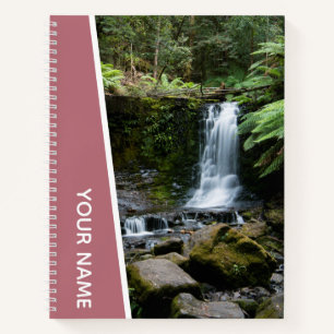 Rainforest Waterfalls Nature, Australia, Rose Gold Notebook