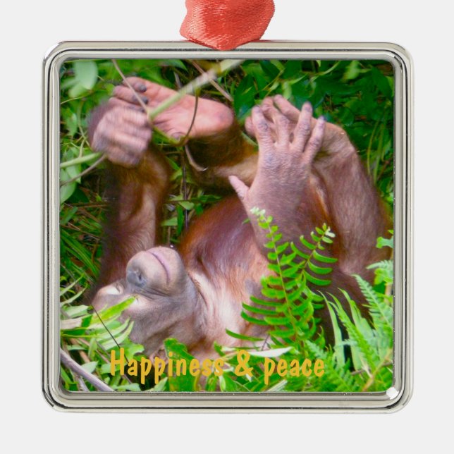 Rainforest Yoga Happy Baby Metal Tree Decoration (Front)