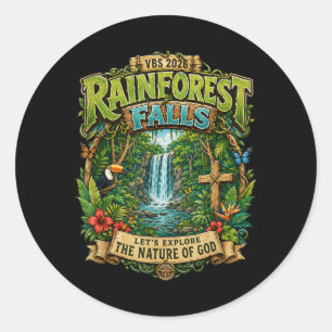 Rainforestfalls Vbs 2026jesus Faith Bible Verse Classic Round Sticker