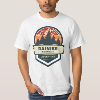 Rainier mountain peak climbing and hiking T-shirt