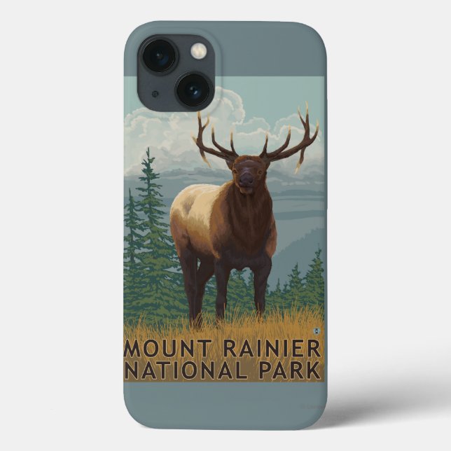 Rainier National Park, WashingtonElk Scene Case-Mate iPhone Case (Back)