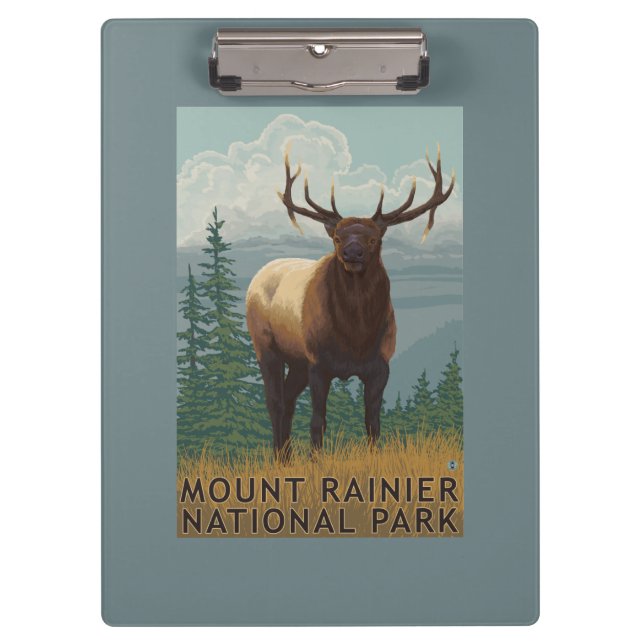 Rainier National Park, WashingtonElk Scene Clipboard (Front)