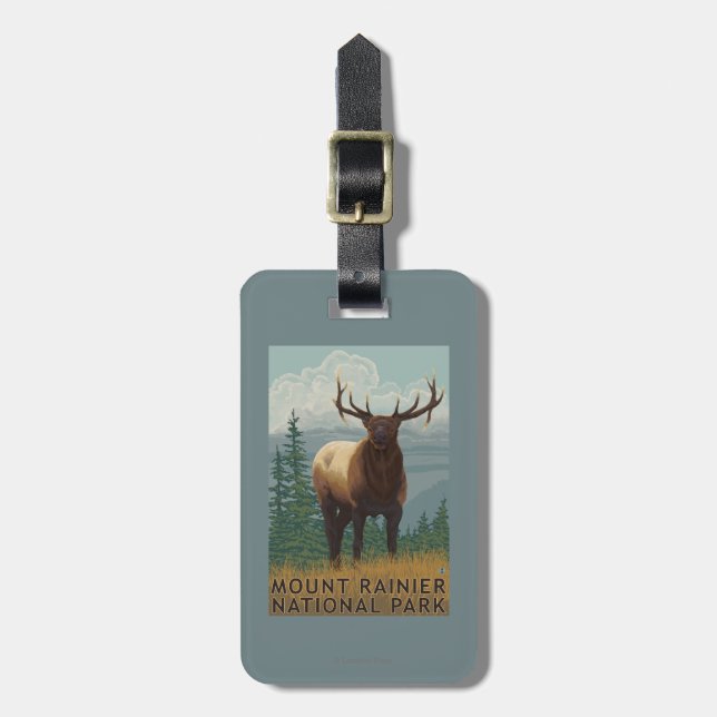 Rainier National Park, WashingtonElk Scene Luggage Tag (Front Vertical)