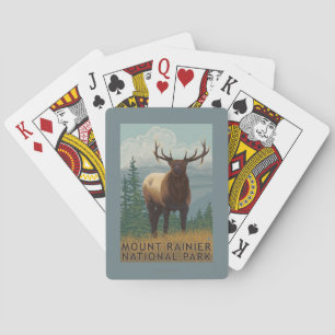Rainier National Park, WashingtonElk Scene Playing Cards