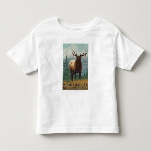 Rainier National Park, WashingtonElk Scene Toddler T-Shirt