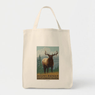 Rainier National Park, WashingtonElk Scene Tote Bag