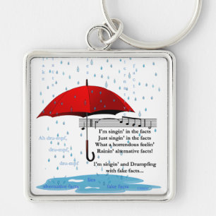 Raining Alternative Facts Premium Sq Keychain
