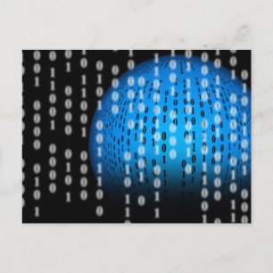 Raining Binary Postcard