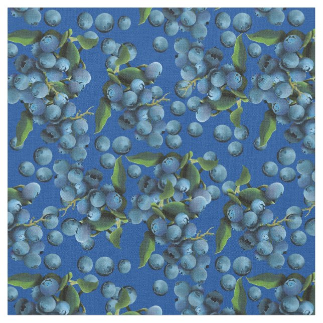 Raining Blueberries Fabric (Close Up)