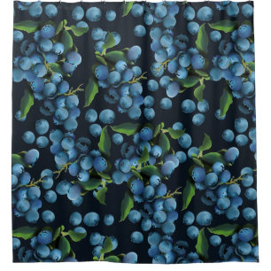 Raining Blueberries Shower Curtain