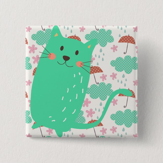 Raining Cats 15 Cm Square Badge (Front)