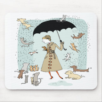 Raining Cats and Dogs by Alli Arnold Mousepad