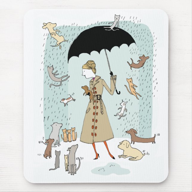 Raining Cats and Dogs by Alli Arnold Mousepad (Front)