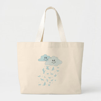 raining cats & dogs large tote bag