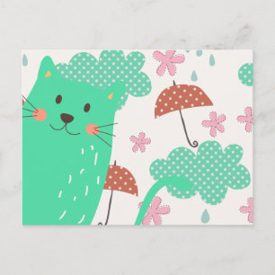 Raining Cats Postcard