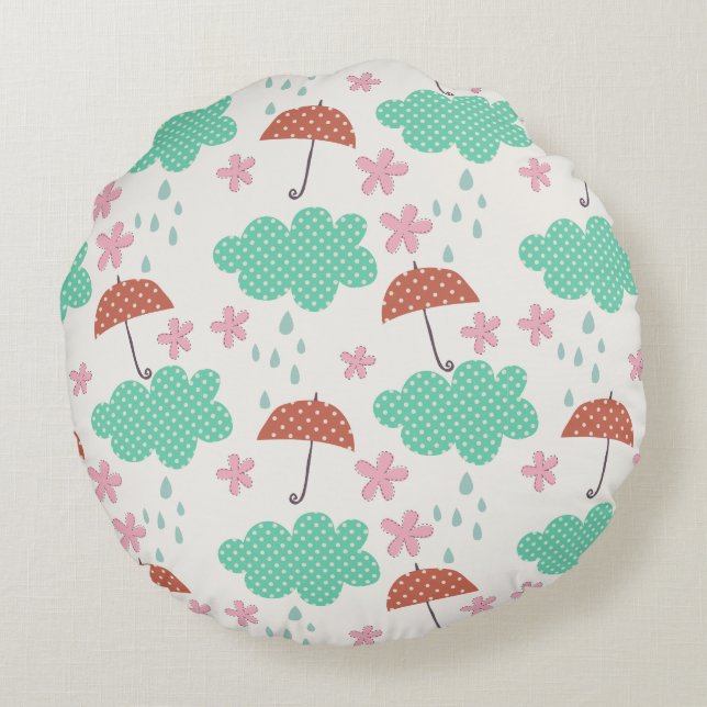 Raining Cats Round Cushion (Back)