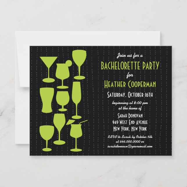 Raining Cocktails Bachelorette Party Invitation (Front)