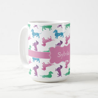 Raining Dachshunds Cute Pastel Doxies Coffee Mug