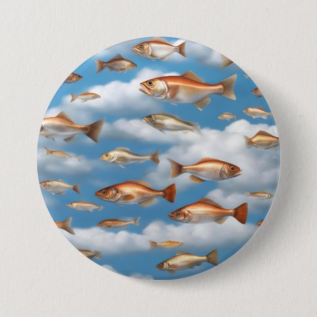 Raining Fish 7.5 Cm Round Badge (Front)