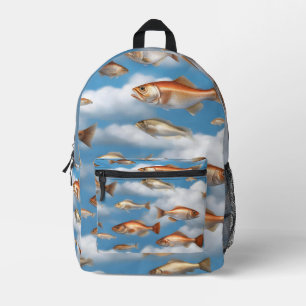 Raining Fish Printed Backpack